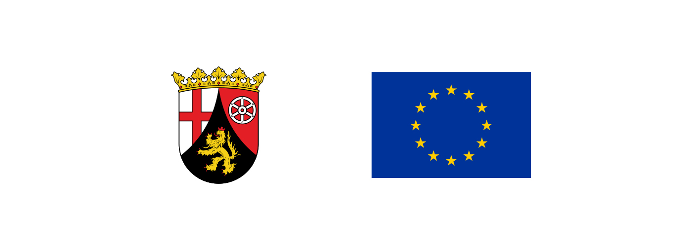 Logos der Fördergeber: Land Rheinland-Pfalz und Europäische Union